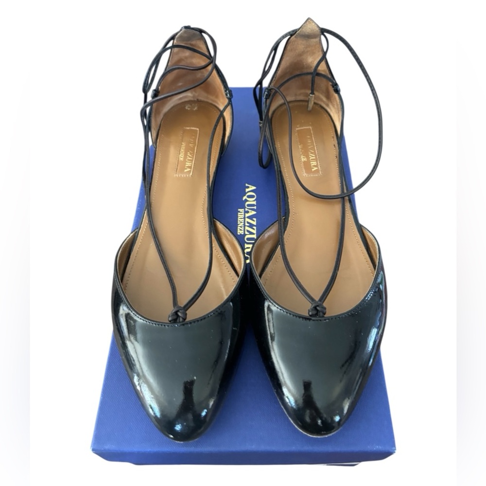 Aquazzura Black Patent Leather Flats